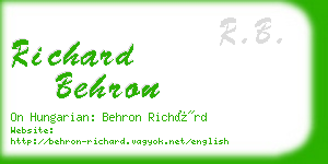 richard behron business card